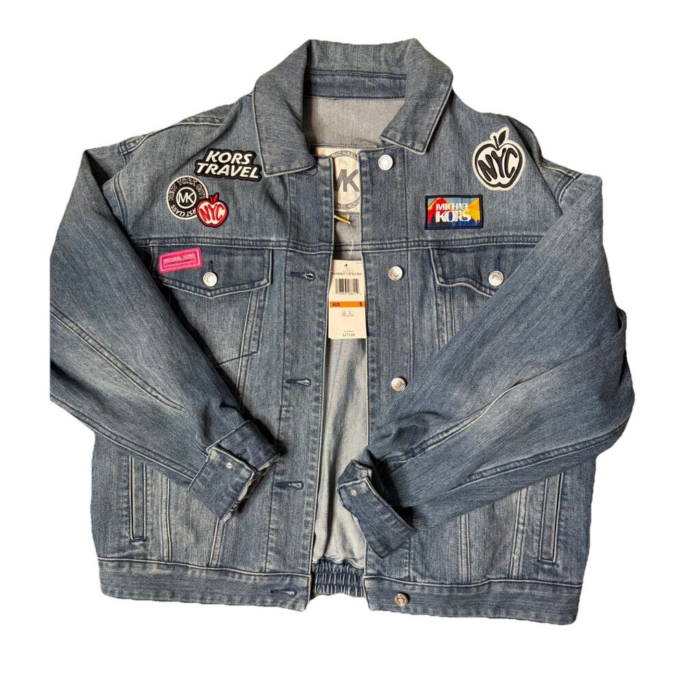 *RARE*Michael Kors New York City (NYC) patched Denin Jacket Size Small Msrp $275